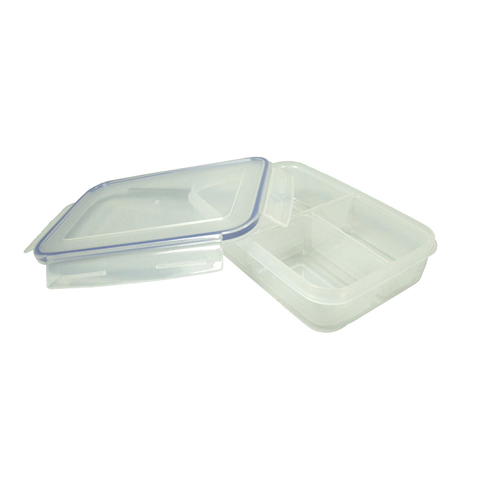 Komax Biokips Rectangular Air & Water Tight Food Storage Container 1.1  Liter (37.2 fl.oz.) Includes three removeable dividers - GetStorganized