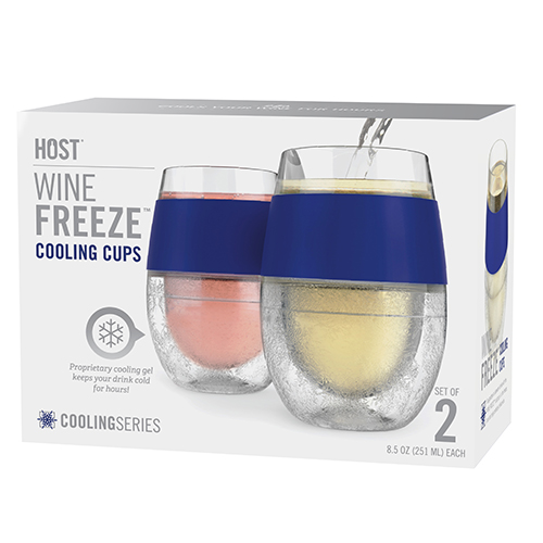 Host Wine Freeze Cooling Cups, Gray (Set of 2)